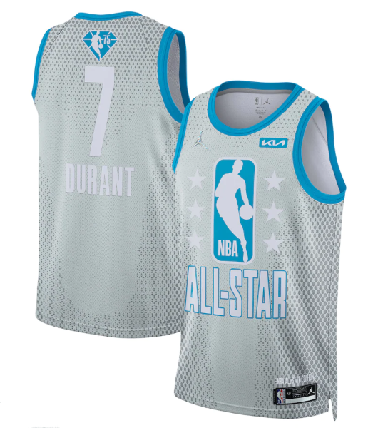 Men's 2022 All-Star #7 Kevin Durant Gray Stitched Basketball Jersey